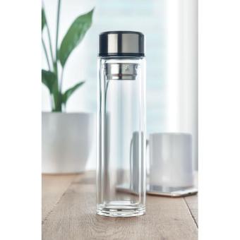 POLE GLASS Bottle with touch thermometer Transparent