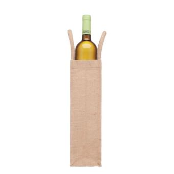 CAMPO DI VINO Jute wine bag for one bottle Fawn