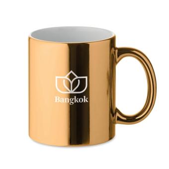 HOLLY Keramikbecher metallic 300 ml Goldgelb