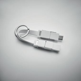 KEY C Schlüsselanhänger 4in1 Kabel Weiß