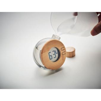 DROPPY LUX Wasserbetriebene LCD-Uhr Transparent grau