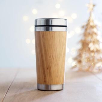 RODEODRIVE+ Double wall bamboo flask 400ml Timber