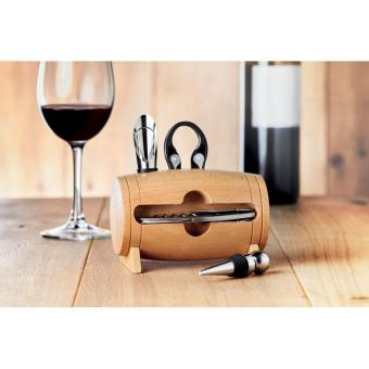 BOTA 4 pcs wine set in wooden stand Timber