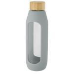 Tidan 600 ml borosilicate glass bottle with silicone grip Convoy grey