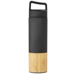 Torne 540 ml copper vacuum insulated stainless steel bottle with bamboo outer wall Black