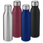 Harper 700 ml Sportflasche aus Edelstahl mit Metallschlaufe Mittelblau