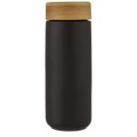 Lumi 300 ml ceramic tumbler with bamboo lid Black