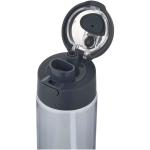 Theron 700 ml RCS recycled plastic water bottle with dual function lid and flip straw Light blue/blue pusher