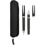 Carbon duo pen gift set with pouch Black