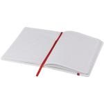 Spectrum A5 white notebook with coloured strap White/red