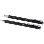 Lucetto recycled aluminium ballpoint and rollerball pen gift set Black