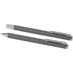 Lucetto recycled aluminium ballpoint and rollerball pen gift set Convoy grey