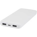 Adhil 10.000 mAh 10W recycled plastic power bank with 2 built-in cables White