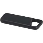 Alkes 5000 mAh 12W recycled plastic water resistant power bank with carabiner Black