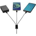 Alphecca 5-in-1-Ladekabel aus recyceltem Aluminium und RPET Schwarz