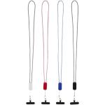 Anser recycled plastic smartphone lanyard with 27W 5-in-1 built-in cable Red