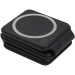 Armus 15 W 3-in-1 zusammenklappbares kabelloses Ladegerät aus recyceltem Kunststoff Schwarz
