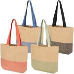 Rhythm straw paper tote bag 10L Brick