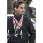 Addie sublimation lanyard with safety breakaway, black/white Black/white | 25mm