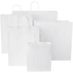 Kraftpapiertasche 80 g/m² mit gedrehten Griffen – mittel Weiß