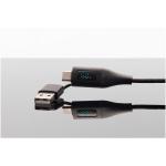SCX.design C51 60W 5-in-1-Schnellladekabel aus rPET mit Display Schwarz