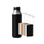SCX.design D12 500 ml Isolierflasche aus Edelstahl mit Trinkhalm Schwarz
