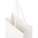 Handgefertigte 170 g/m² Integra-Papiertüte mit Kunststoffgriffen – mittel Weiß
