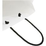 Handgefertigte 170 g/m² Integra-Papiertüte mit Kunststoff Kordelgriffen – 18 × 9 × 23 cm Weiß/schwarz