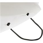 Handgefertigte 170 g/m² Integra-Papiertüte mit Kunststoff Kordelgriffen – 24 × 9 × 36 cm Weiß/schwarz