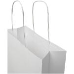 Kraftpapiertasche 120 g/m² mit gedrehten Griffen – 24 × 9 × 32 cm Weiß
