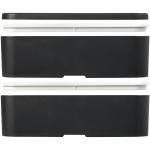 MIYO Renew Doppel-Lunchbox, Granitfarben Granitfarben, Schwarz