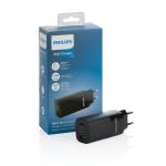 Philips 65W ultra fast PD 3-port USB wall charger Black