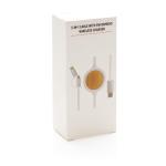 XD Collection 3-in-1 Kabel mit 5W Bambus Wireless Charger Weiß