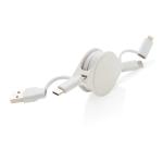 XD Collection RCS standard recycled plastic and TPE 6-in-1 cable White