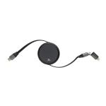 XD Xclusive Terra ausziehbares 240W 2-in-1 Kabel aus RCS rec. Aluminium Schwarz