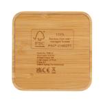 XD Collection Bamboo 5W wireless charger with USB Brown