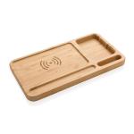 XD Collection Bamboo desk organiser 10W wireless charger Brown