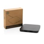 XD Collection RCS recycled plastic 10W Wireless charger with USB Ports Black