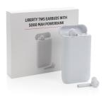 XD Collection Liberty TWS earbuds with 5.000 mAh powerbank White