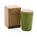 XD Collection GRS certified recycled PP mug with bamboo lid Green