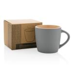 XD Collection Ceramic mug with coloured inner 300ml Brown gray