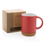 XD Collection Ceramic mug with cork base Red