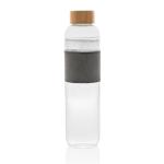 XD Collection Impact Borosilikat-Glasflasche mit Bambusdeckel Transparent