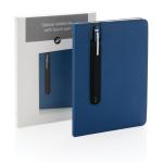 XD Collection Standard hardcover PU A5 notebook with stylus pen Navy