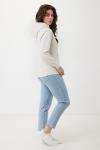 IQONIQ Rila lightweight recycled cotton hoodie, ivory white, pebble gray Ivory white, pebble gray | XXS