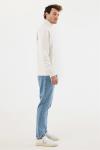 IQONIQ Elgon recycled cotton quarter zip sweater, ivory white, pebble gray Ivory white, pebble gray | XXS