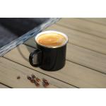 Enamel cup "Cozy", black Black/white