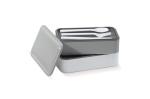 Bento box mit Besteck 1250ml Dunkelgrau/weiß