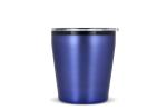 Double walled coffee mug metallic 180ml Dark blue