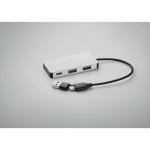 HUB-C 3 port USB hub with 20cm cable Silver